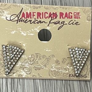 COPY - American Rag Tie Women's Earrings, Gold-Tone Triangle Rhinestone Earrings